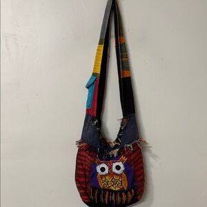 Multicolor Owl Design Shoulder Bag